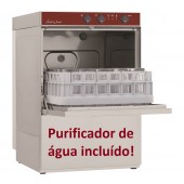 Máquina de Lavar Loiça Industrial Monofásica Profissional para Copos e Pequenos Pratos com Cestos de 400x400 mm e Purificador de Água (transporte incluído) - Refª 100189