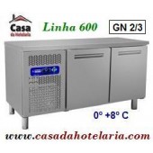 Bancada Refrigerada Ventilada de 2 Portas, 245 Litros, Temperatura 0º +8º C (transporte incluído) - Refª 100200
