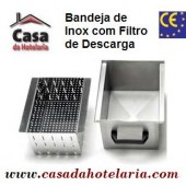 Bandeja em Aço Inoxidável com Filtro para Descarga de Batatas ou Mexilhões (transporte incluído) - Refª 100534