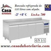 Bancada Refrigerada de 550 Litros com Alçado de 4 Portas GN 1/1 da Linha 700 (transporte incluído) - Refª 101552